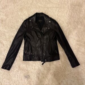 Mackage Black Leather Women's Jacket EXCLUSIVELY ARITZIA